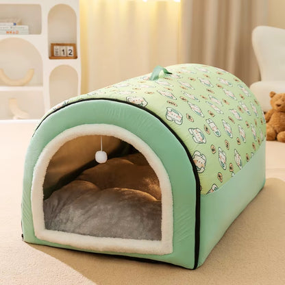 Cozy Big Dog Nest Winter Dog House with Removable Washable Bed - Perfect for Large Dogs and Cats!