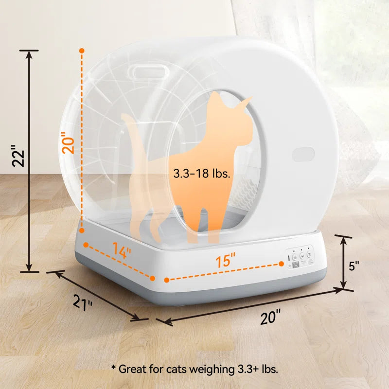 Upgraded Smart Automatic Cat Litter Box with Mat & Liner for Multi Cats, Advanced Safety System/Self Cleaning/Odor Control/App Control