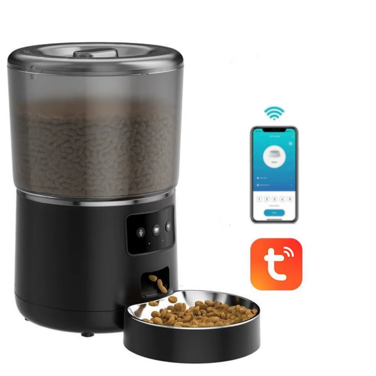 NPET 4L Smart Automatic Pet Feeder - Customizable Portion Control for Cats and Dogs with Stainless Steel Bowl