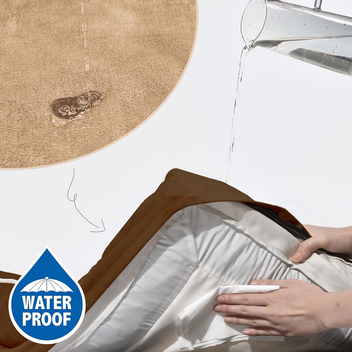 Orthopedic Dog Bed for Extra Large Dogs 42X30 Inch, Waterproof Supportive Egg Crate Foam XL Pet Bed with Removable Bolsters, Dog Couch with Washable Cover & Non-Slip Bottom, Brown