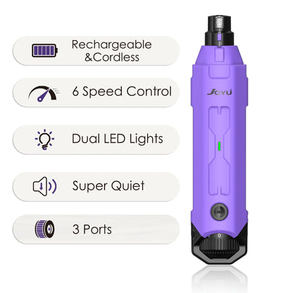 6-Speed Dog Nail Grinder Enhanced Pet Nail Grinder Super Quiet Rechargeable Electric Dog Nail Trimmer Painless Paws Grooming